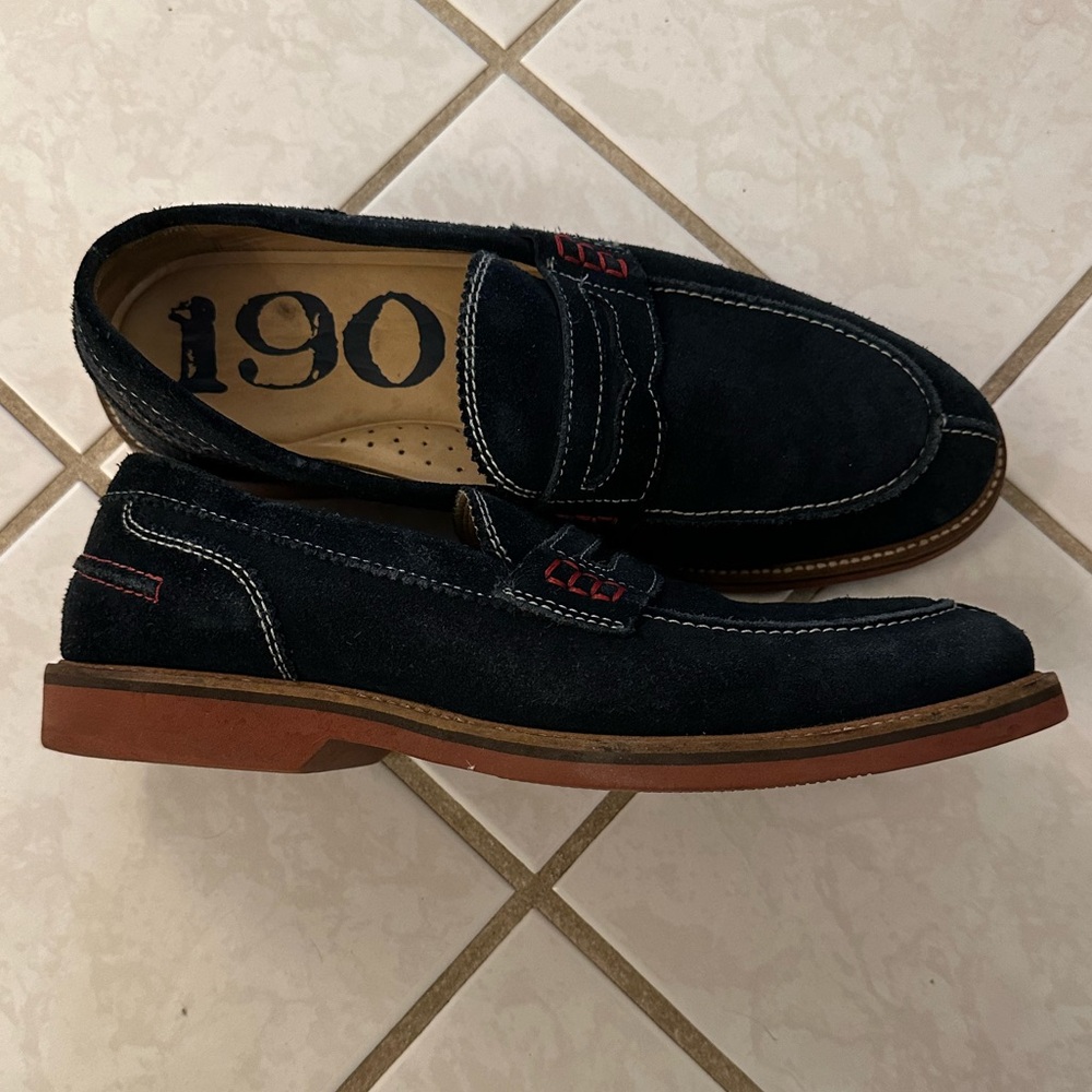 Men's Blue Suede Loafers